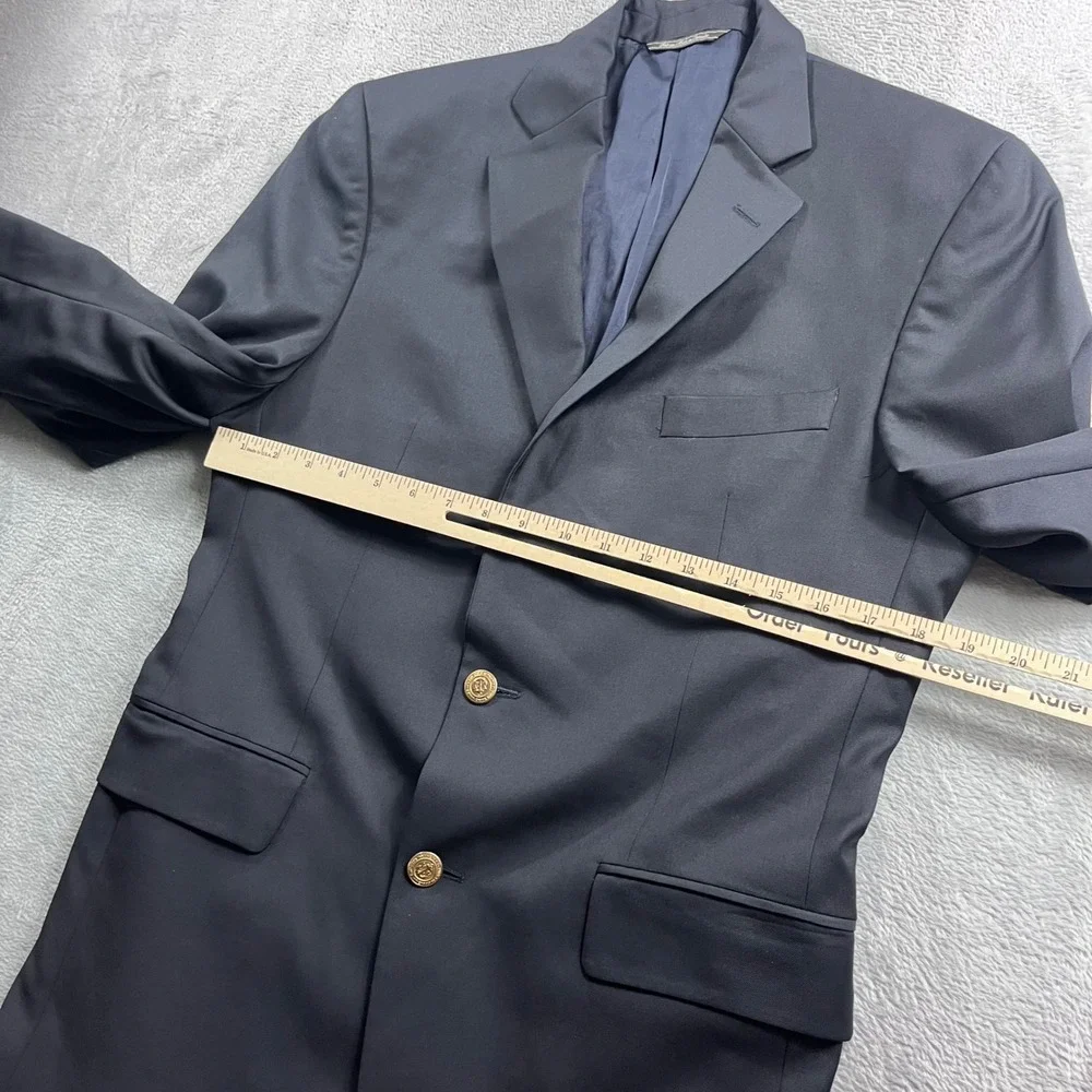 Vineyard Vines Mens 38R Navy Blue Wool Blazer Gold Crest Button Sport Coat Luxor